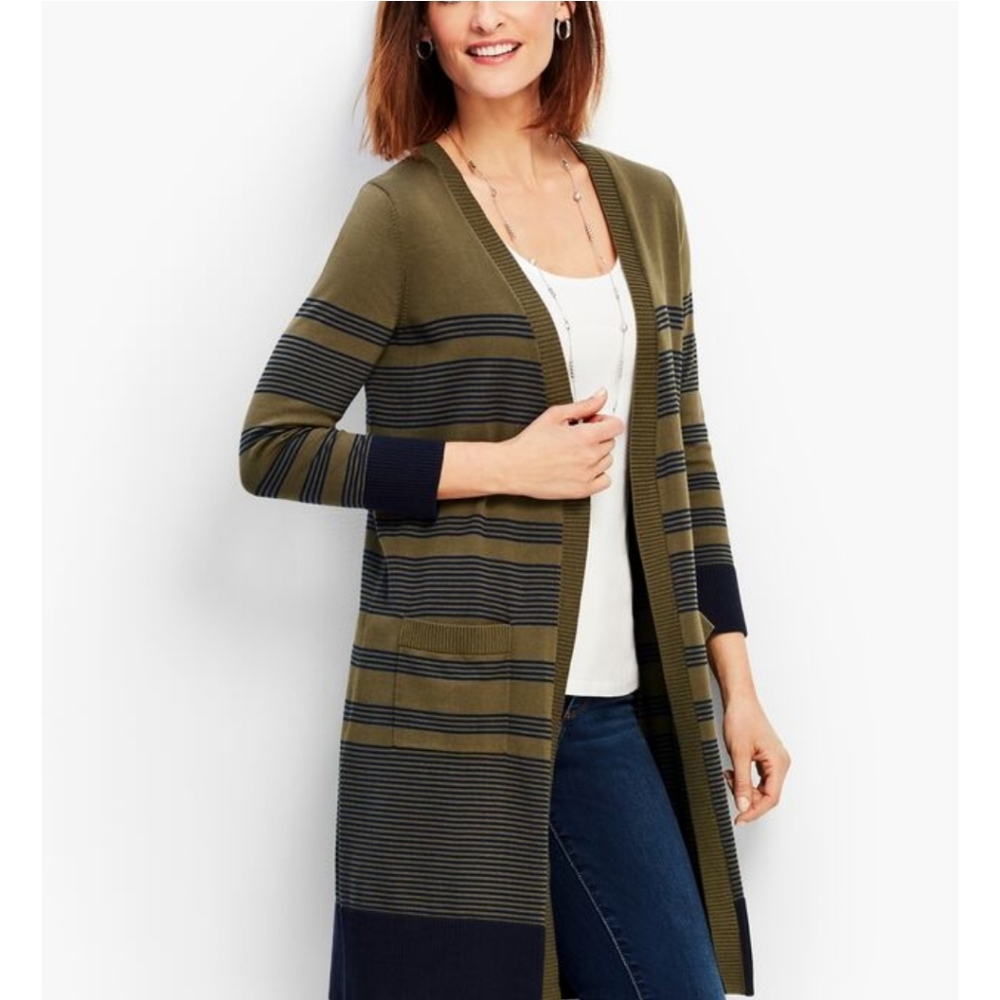 Talbots stiped  cardigan